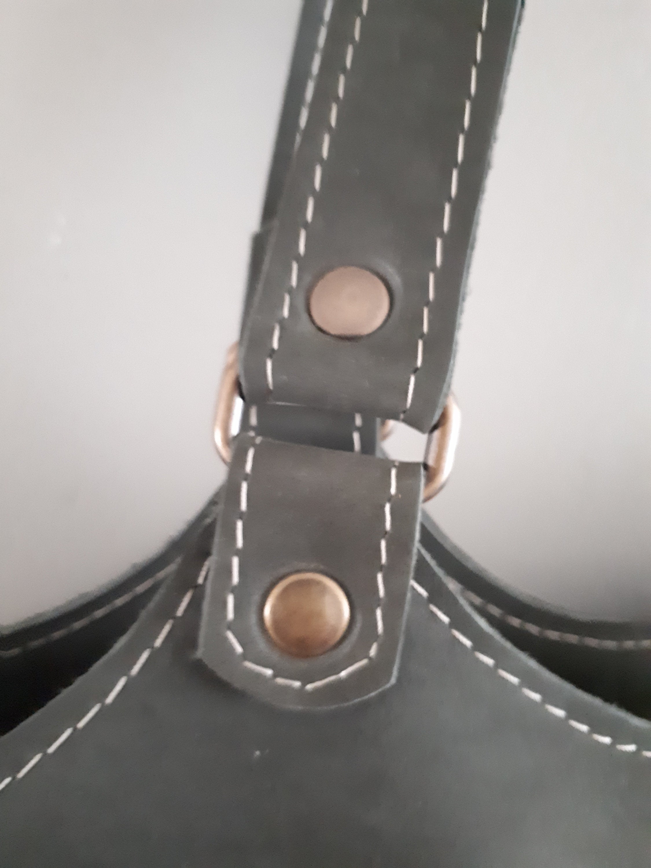 Gray leather shoulder bag with YKK zippers. Lined leather bag Etsy