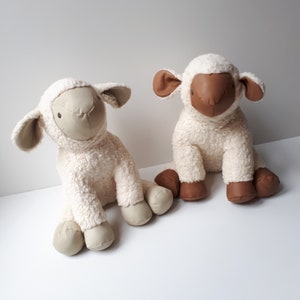 Leather stuffed sheep beautiful as decoration in the nursery