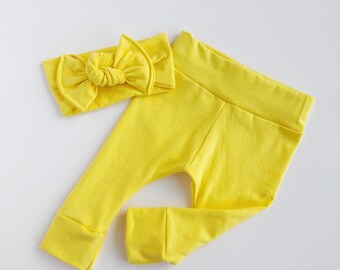 yellow infant pants