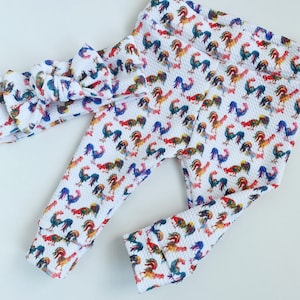 Roosters~ Baby leggings newborn leggings toddler leggings baby girl leggings boy pants toddler girl leggings newborn leggings