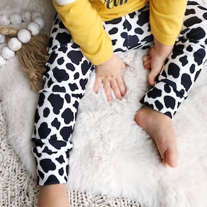 Cow print~ Baby leggings newborn leggings toddler leggings baby girl leggings baby boy leggings toddler girl leggings newborn leggings