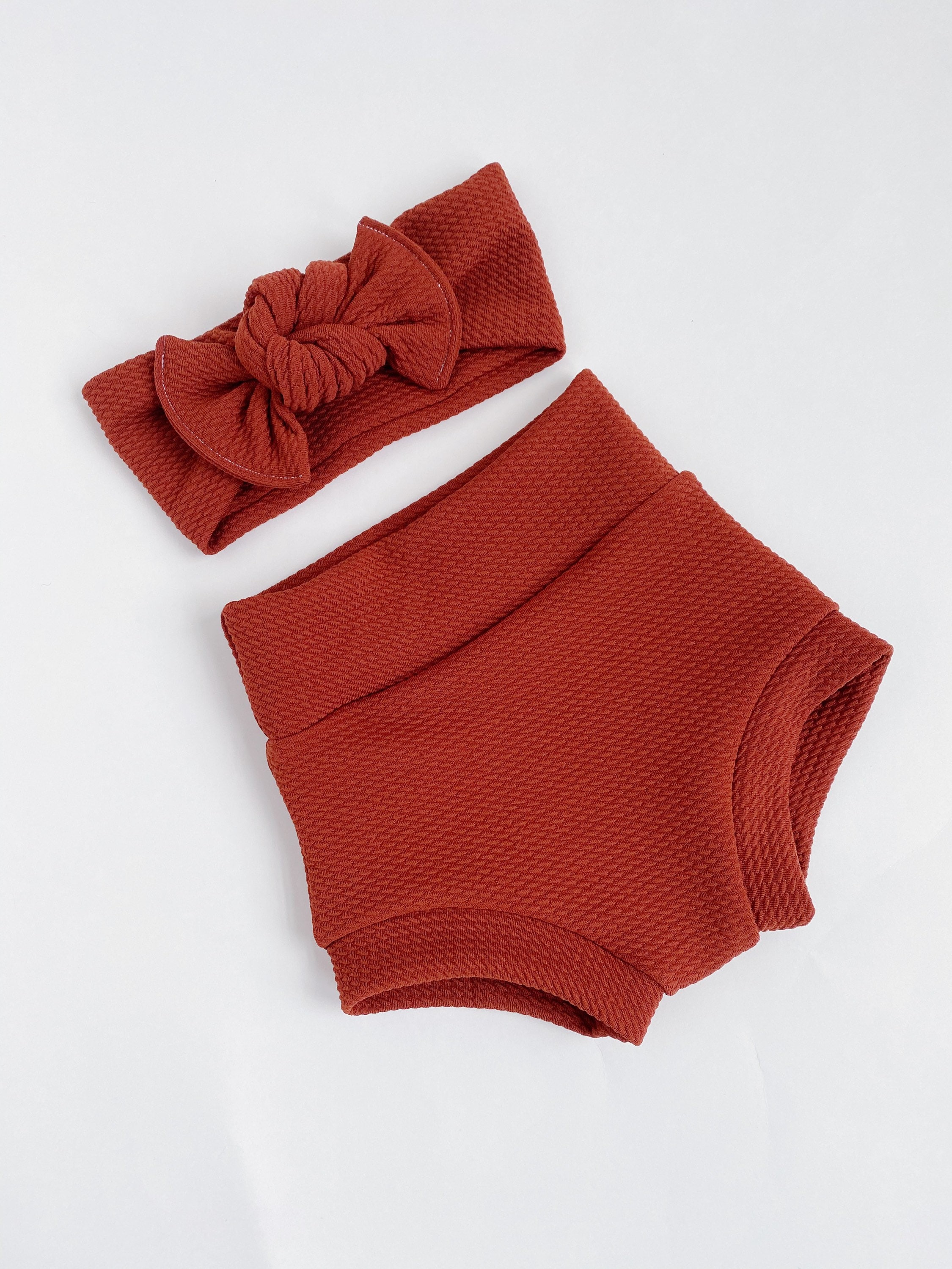 Paprika Knit Baby Shorties, Newborn Bloomer Bummies