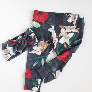 Gray Floral Baby leggings newborn leggings baby girl leggings toddler leggings newborn leggings warm baby pants girl leggings autumn