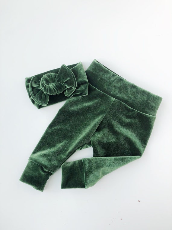 green baby leggings