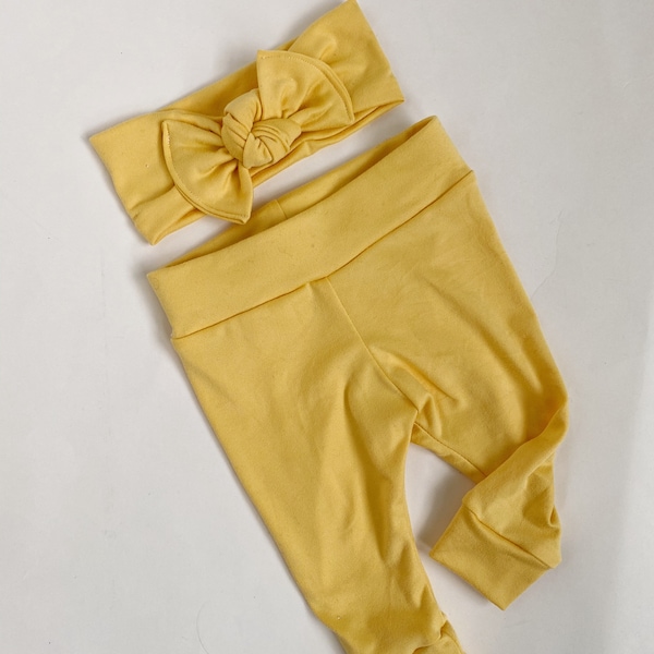 Chick yellow~ so soft Baby leggings newborn leggings toddler leggings baby girl leggings newborn leggings going home outfit