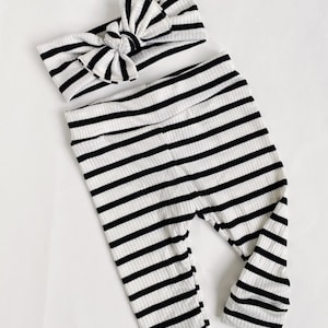 Ribbed black Striped~ Baby leggings newborn leggings toddler leggings baby girl leggings newborn girl leggings going home outfit