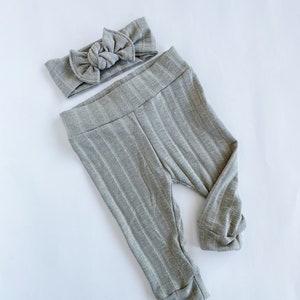 Sage ribbed~ Baby leggings newborn leggings toddler leggings baby girl leggings floral leggings newborn leggings