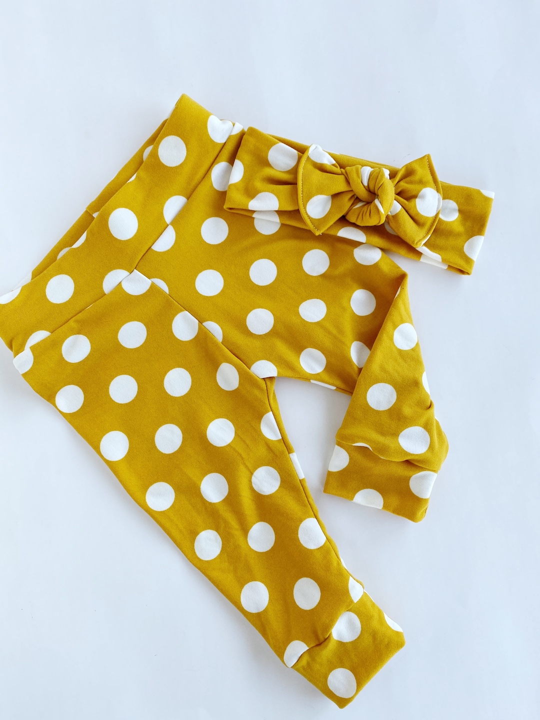 Baby Cotton Leggings – Soft Stretch Pants (Mustard Brown)