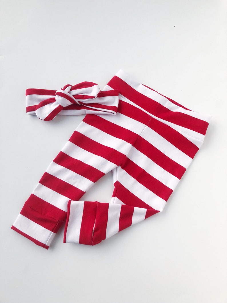 Red Striped Baby Leggings Newborn Leggings Toddler Leggings Etsy