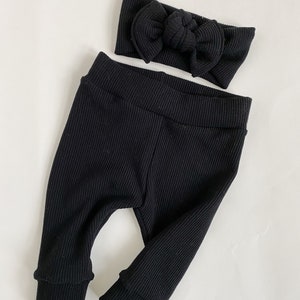 Small Ribbed Black Baby leggings boy leggings newborn leggings toddler leggings baby boy leggings infant leggings set take home baby pants