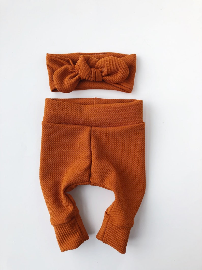 Burnt Orange Baby Leggings and Headband Set Newborn Leggings Etsy