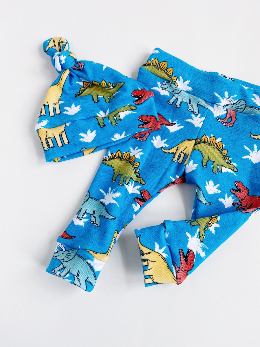 Babyhug Interlock Knit Striped Bootie Leggings with Dino Print Pack of 3 - Multicolour main image 0