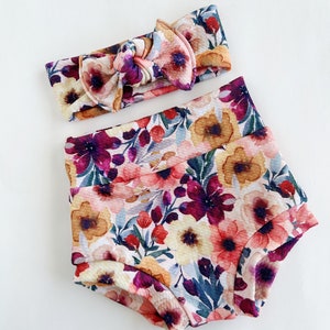 Wild flowers~ Baby bummies girl shorties baby shorties toddler shorts baby girl shorties,  newborn baby bummy newborn bloomers baby