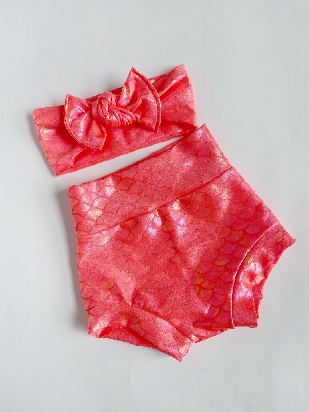 Pink Mermaid Scale~baby Bummies Swimming Short Girl Shorties Baby ...