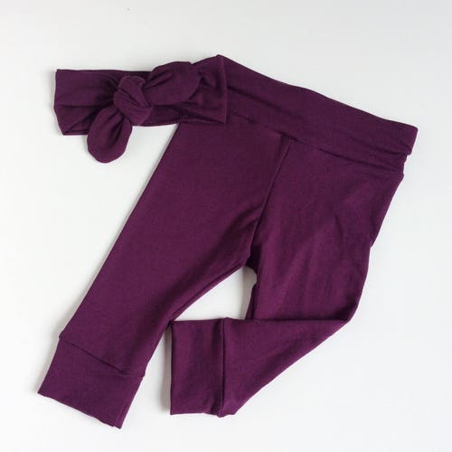 Burgundy Baby Leggings and Headband Set Newborn Leggings Etsy