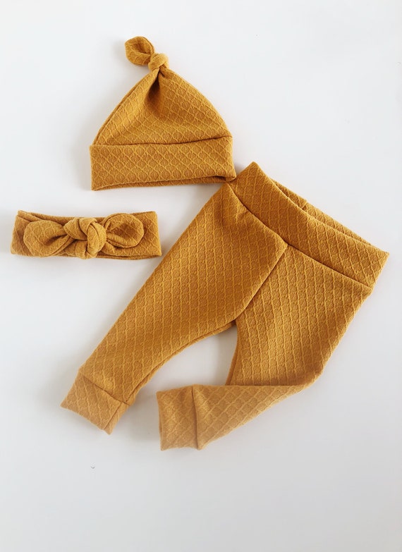 mustard baby leggings