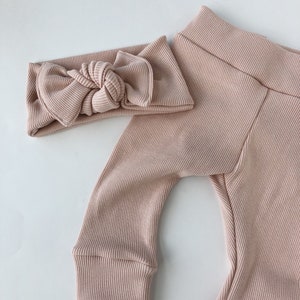 Blush pink baby leggings and headband set newborn leggings set newborn take home baby pants baby girl leggings baby leggings baby