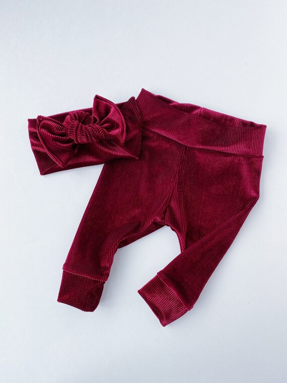 maroon baby leggings