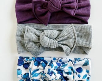 Baby knot bows, newborn, child, girl, toddler, adult headwrap headband, tied hairbow
