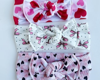 Valentine baby Bows Knot Headband, newborn , toddler , Adult Sizes