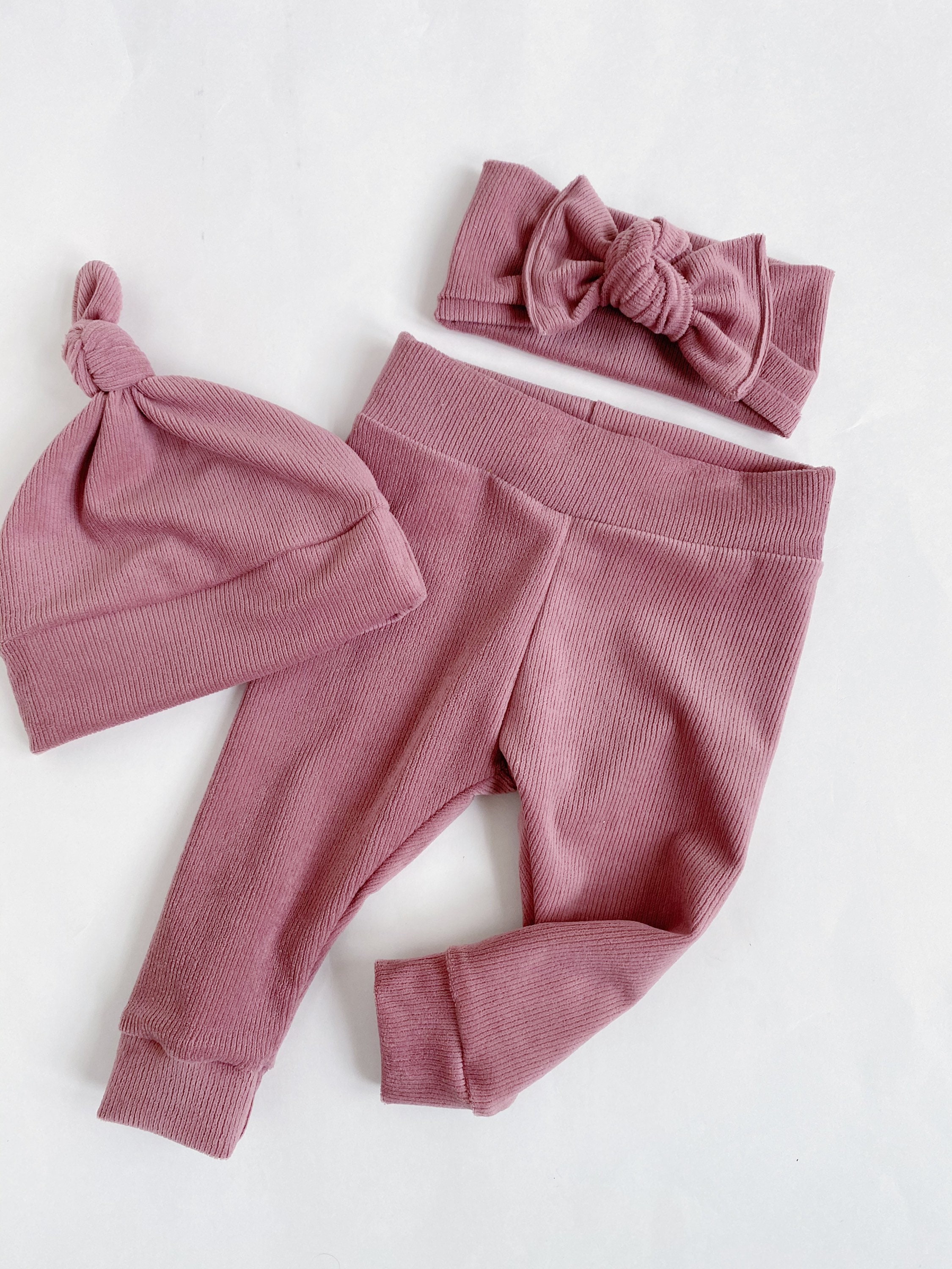 Mauve Ribbed Velvet Baby Leggings Newborn Leggings Girl Etsy
