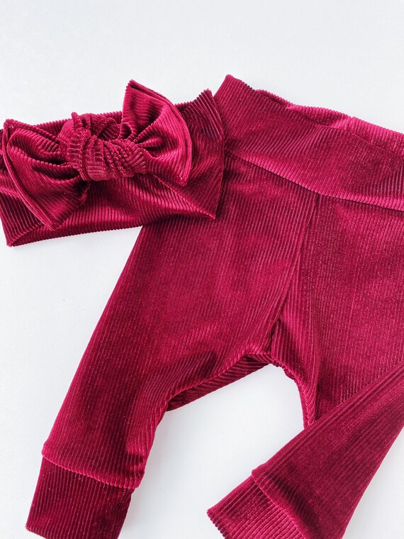 burgundy toddler leggings