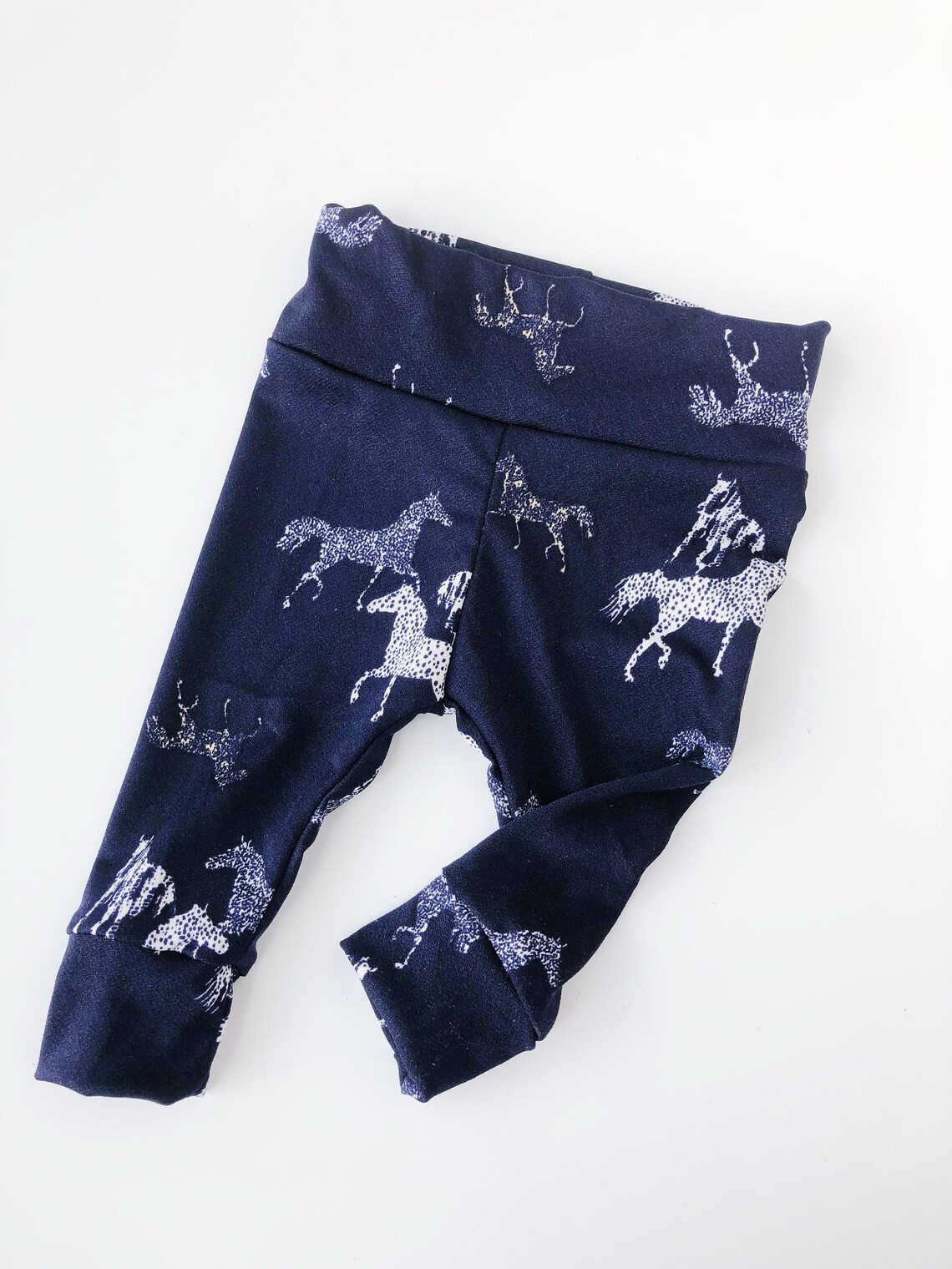 Horses on navy Baby leggings boy leggings newborn leggings Etsy
