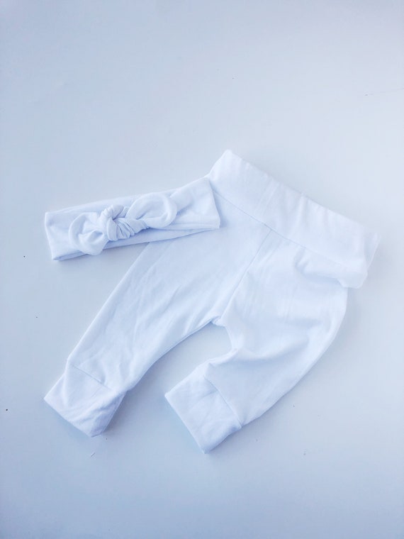 newborn white leggings