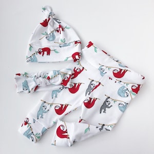 Sloths- Baby leggings newborn leggings toddler leggings baby girl leggings newborn leggings take home baby pants cotton baby leggings