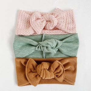 Bow top Knot set (3) headband baby bows top knot headband baby headband top knot set headband toddler knot headband girls knot headband