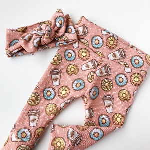 Donuts and coffee~ Baby leggings newborn leggings toddler leggings baby girl leggings toddler girl leggings newborn leggings