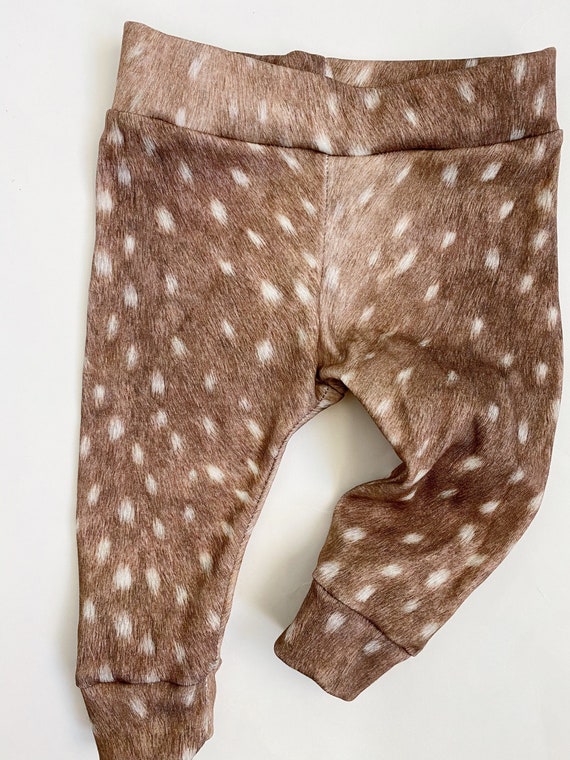 BROWN PATTERNED PANTS IN ORGANIC COTTON, NEWBORN BROWN PATTERNED PANTS IN ORGANIC COTTON, NEWBORN