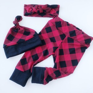 Buffalo plaid~ Baby leggings newborn leggings toddler leggings baby boy leggings baby girl leggings newborn leggings red black plaid legging