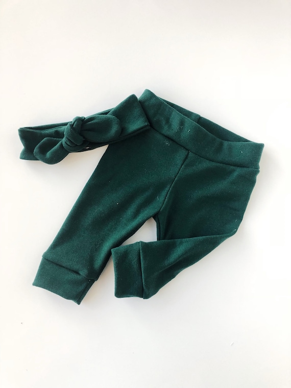 green baby leggings