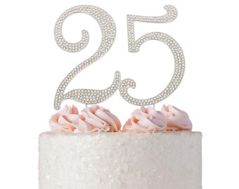 25 Cake Topper 25th Rose Gold Birthday Or Anniversary Cake Etsy
