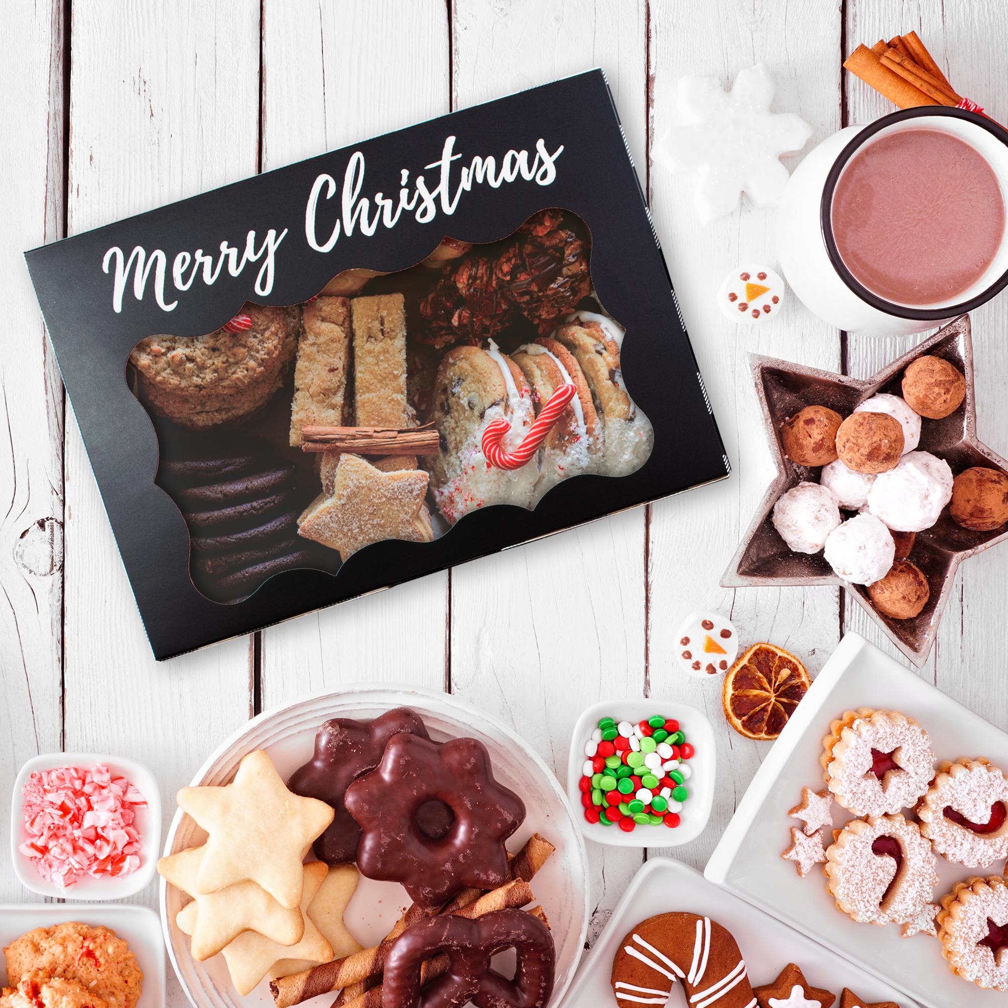 Christmas Cookie Boxes | 12 Pack | Red Green & White Buffalo Plaid