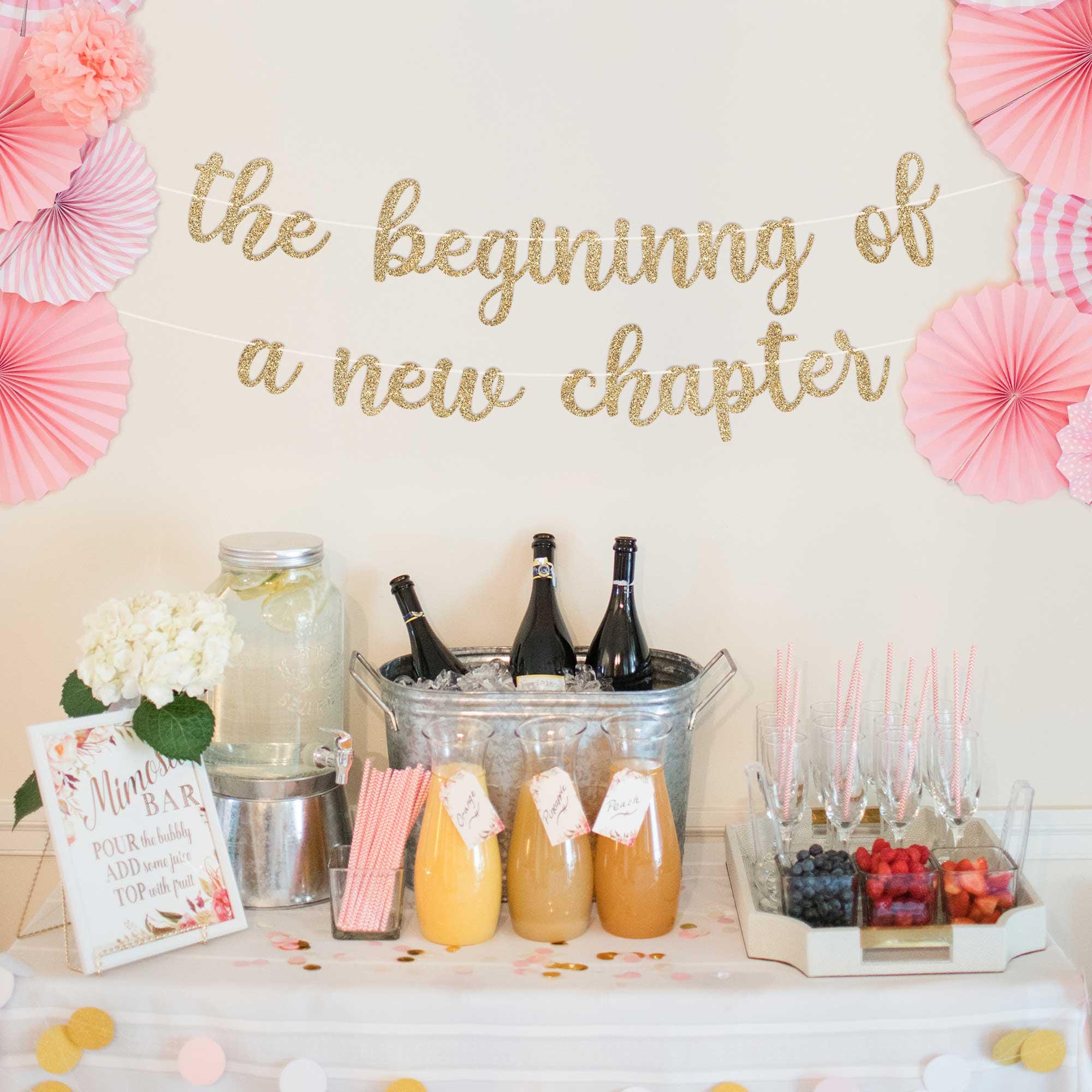 Pre-strung the Beginning of A New Chapter Banner - NO DIY - Gold ...
