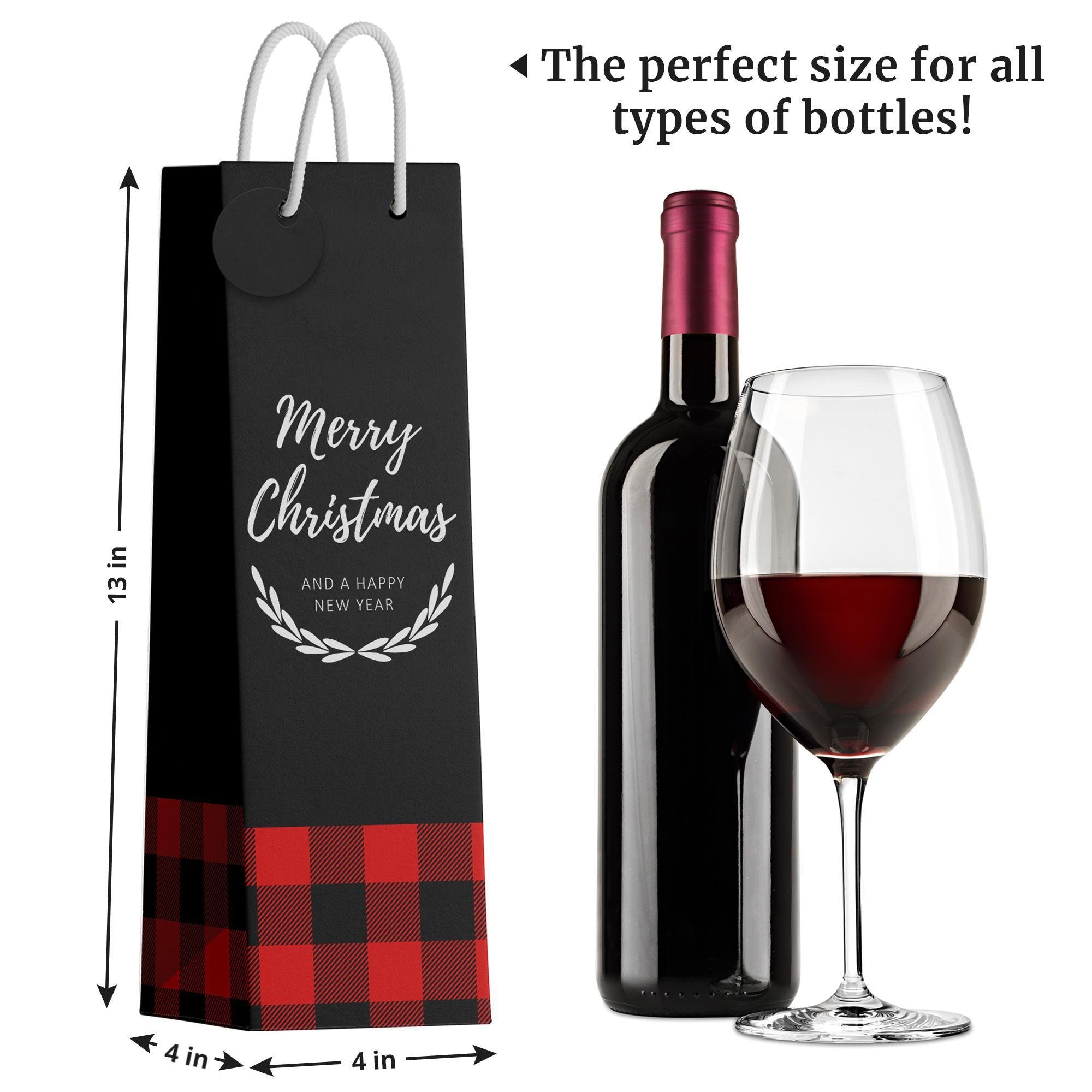 Christmas Wine Gift Bags Red & Black Buffalo Plaid Gift Bags Etsy