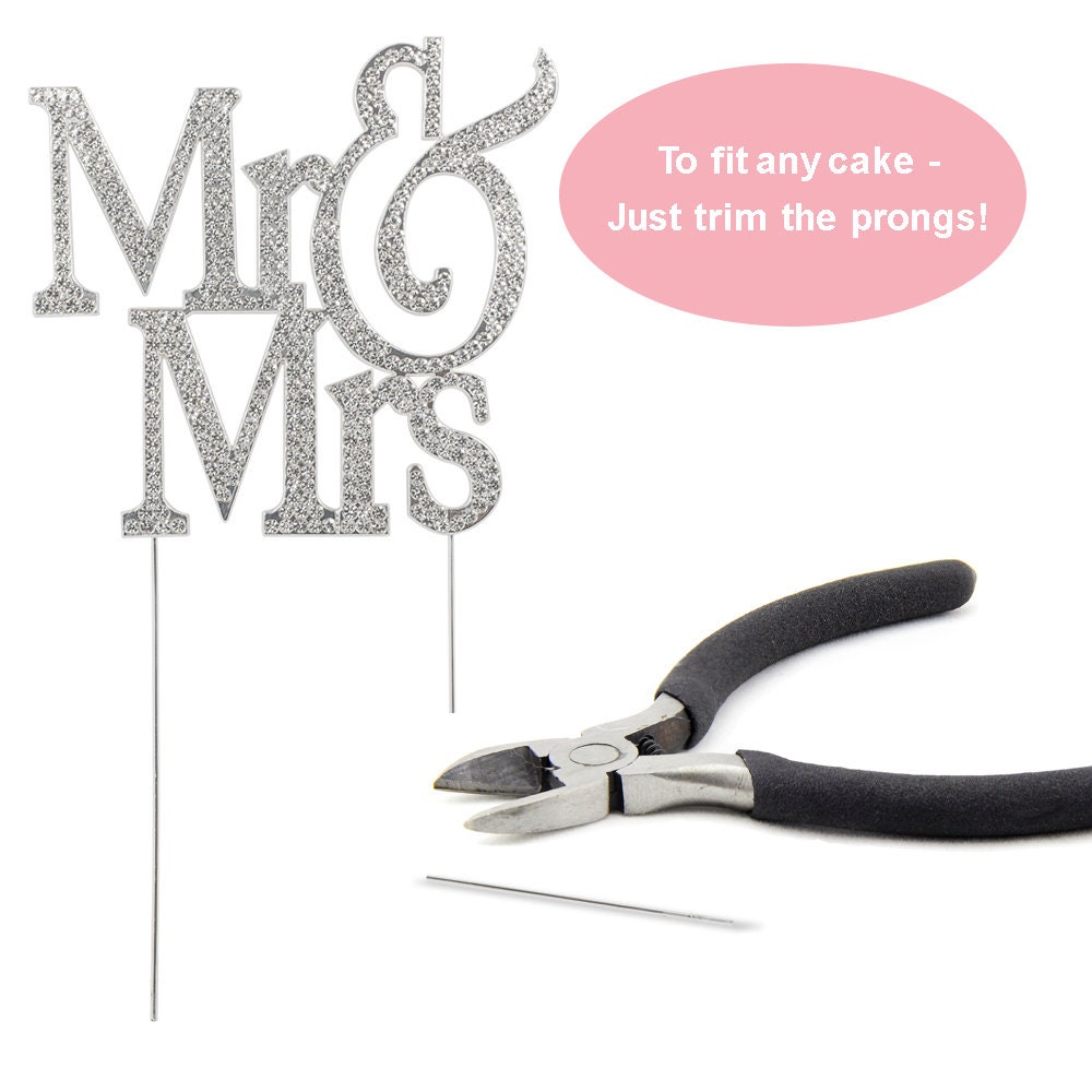 Mr And Mrs Wedding Cake Topper - Premium Silver Metal - Sparkly Wedding Bridal Shower Or Anniversary Cake Topper - Now Protected In A Box - View #8