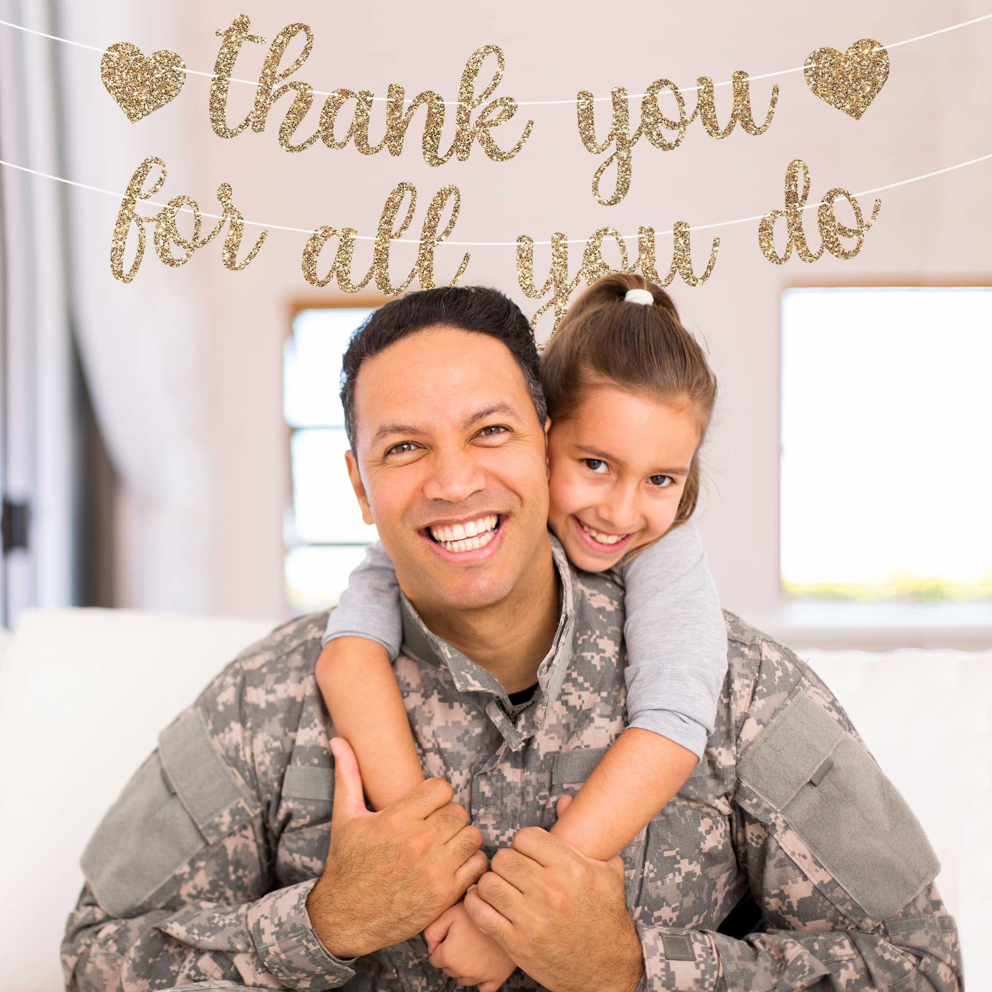 Pre-strung Thank You for All You Do Banner - NO DIY - Gold Glitter ...