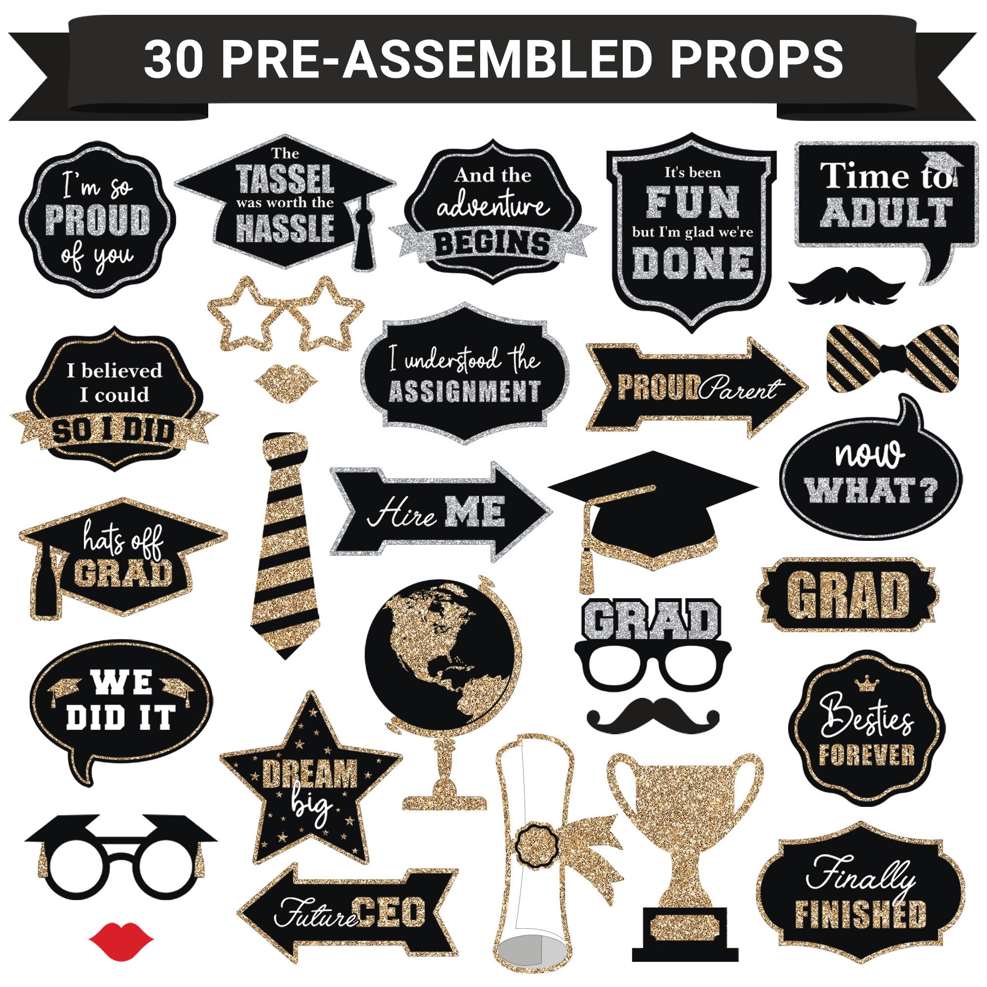 Diy graduation photo booth props discount