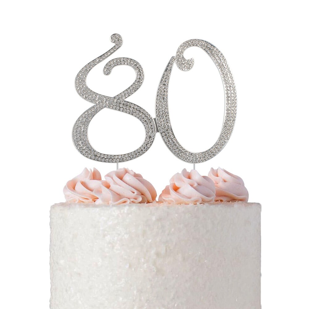 80 Cake Topper 80th Birthday Decorations 80th Cake Topper Etsy