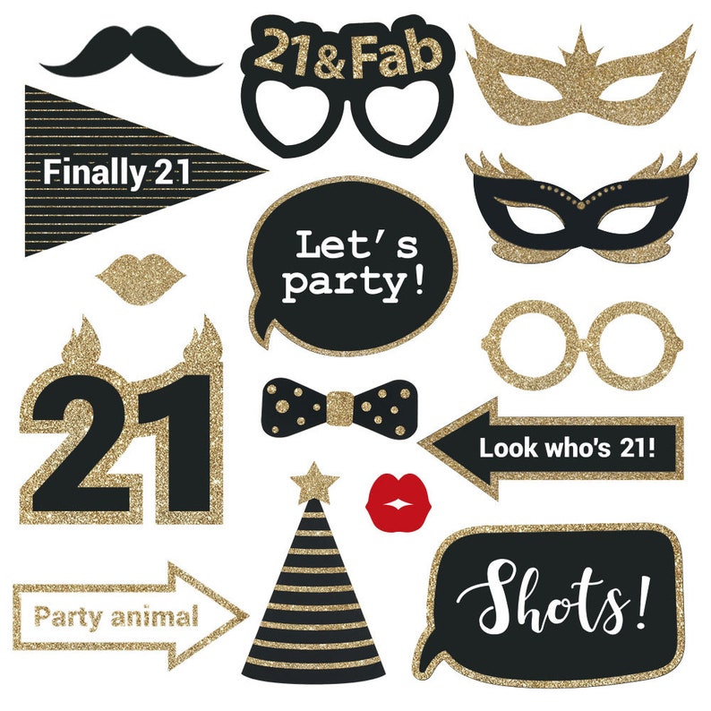 21st Photo Booth Props FULLY ASSEMBLED 21st Birthday Photo | Etsy