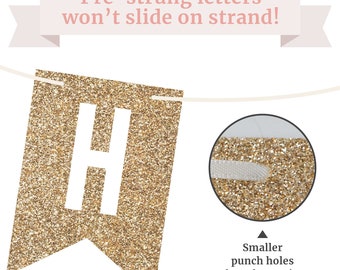 Pre-Strung 40th Birthday Banner - No Assembly Needed, Black Glitter Letters, 9.8 Feet Long - View #10