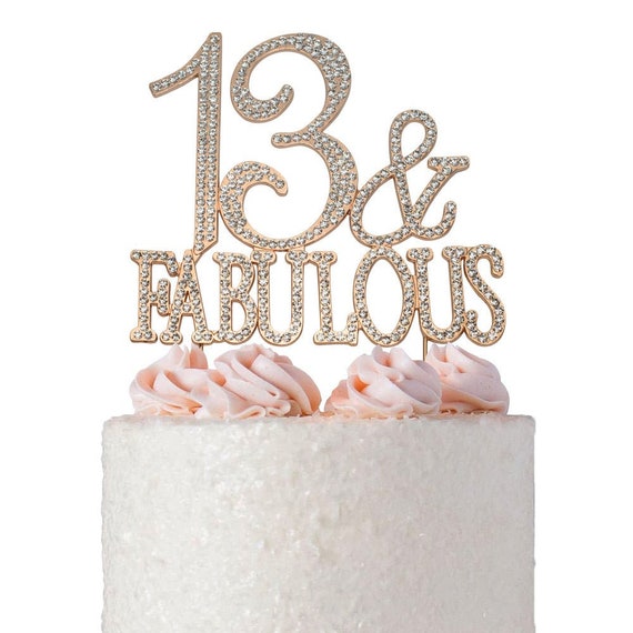 13 Birthday Cake Topper 13 and Fabulous ROSE GOLD Number - Etsy
