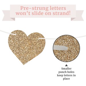 Pre-strung Thank You Banner - NO DIY - Gold Glitter Thank You Banner ...