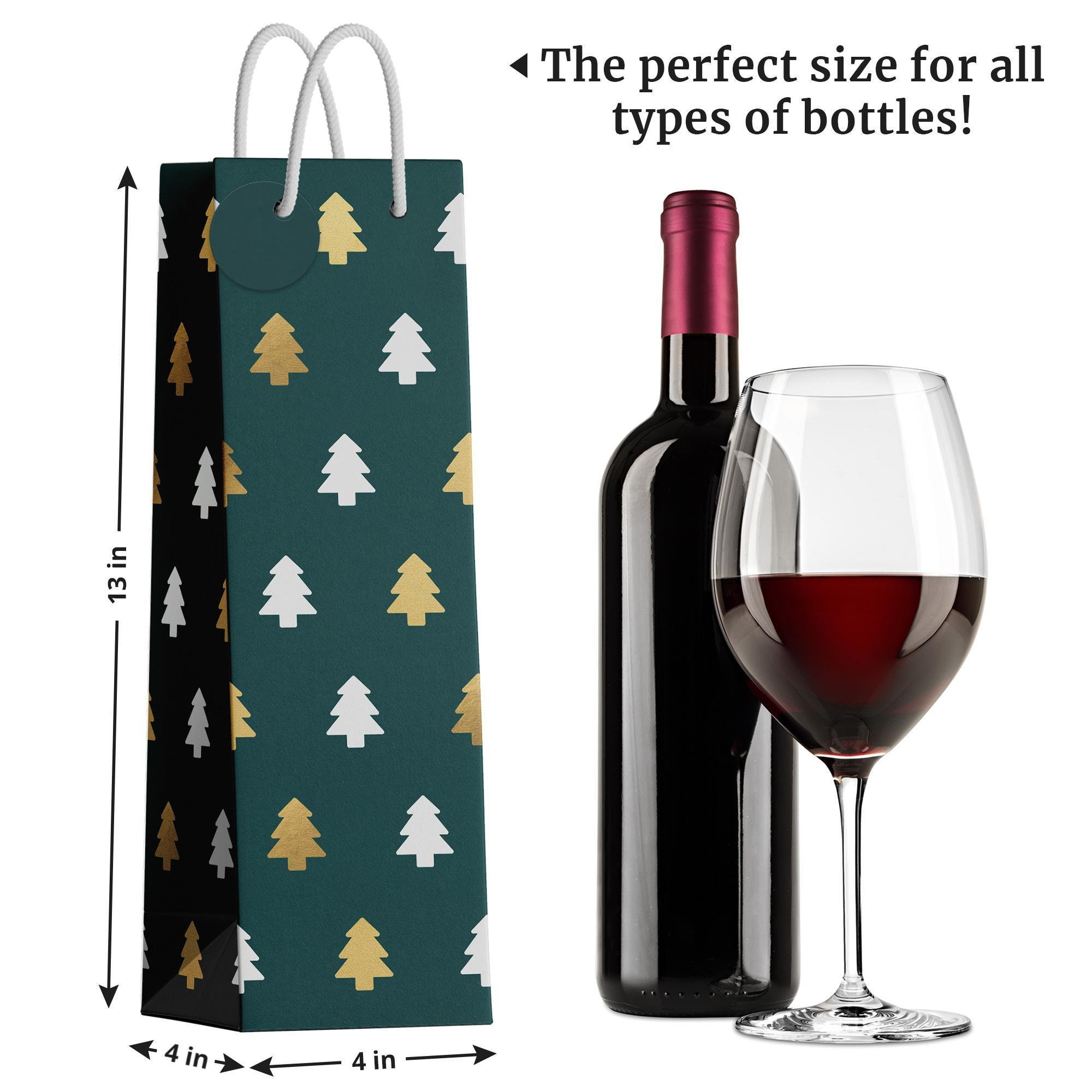 Christmas Wine Gift Bags Green Red White Xmas Tree Gift Bags Etsy UK
