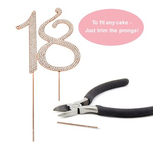 18 ROSE GOLD Birthday Cake Topper - Number Eighteen Sparkly Rhinestone ...