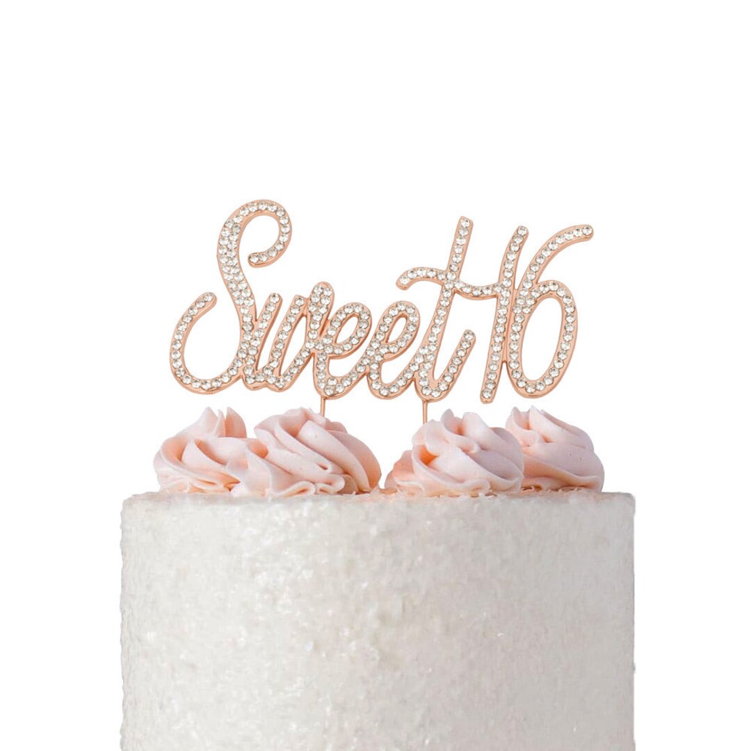 Personalized Sweet 16 Cake Topper Style 1 - Sugar Crush Co.