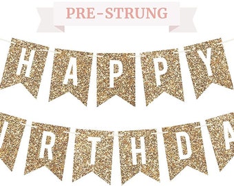Party Banner Bunting Elegant White And Gold Personalised Birthday